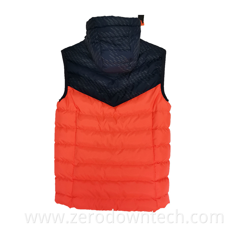 Amotex Outdoor Custom Waterproof winter windproof Kid Child Girl 100% Polyester Duck Goose Down sleeveless Heated Vest